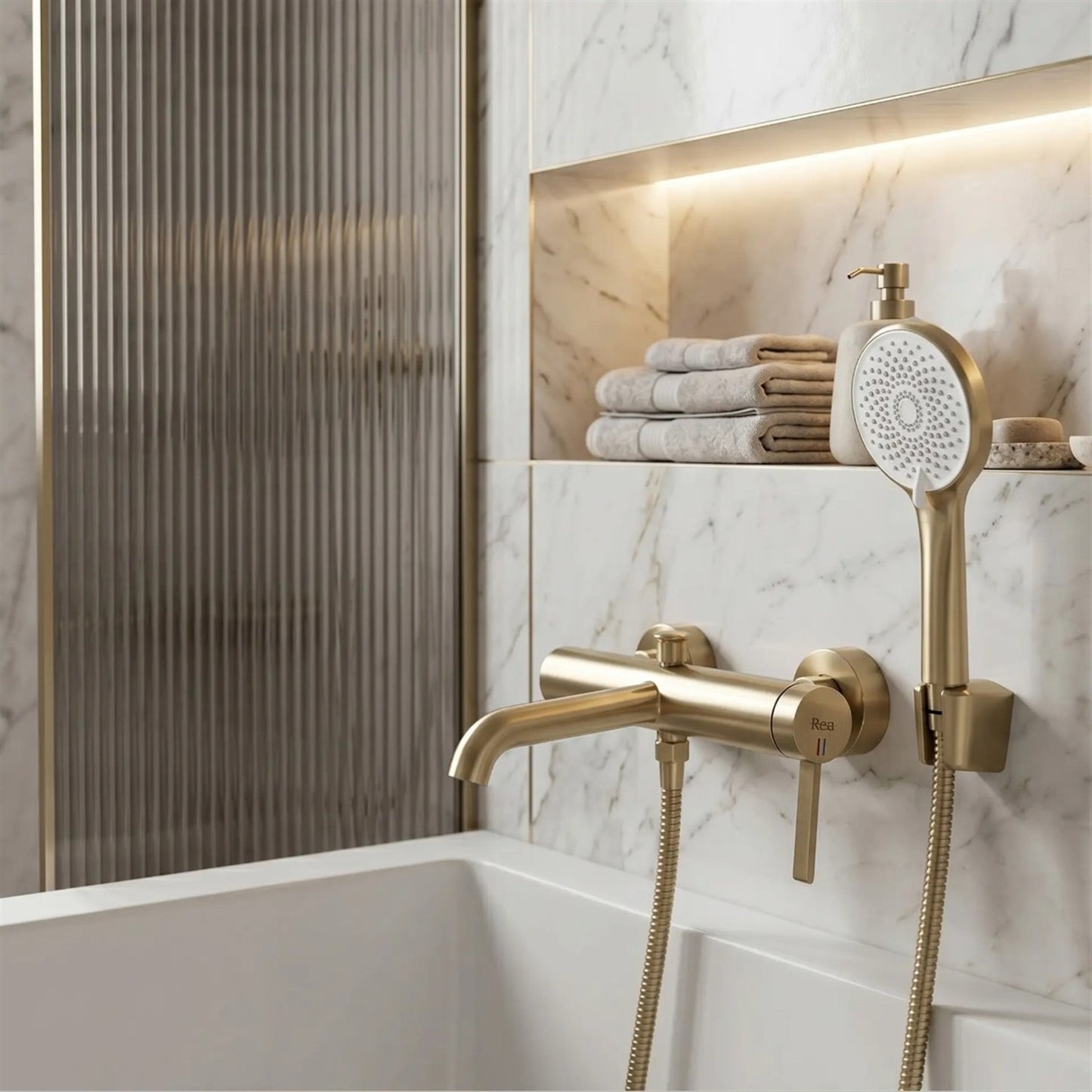 Badewannenarmatur Rivo Gold Matt