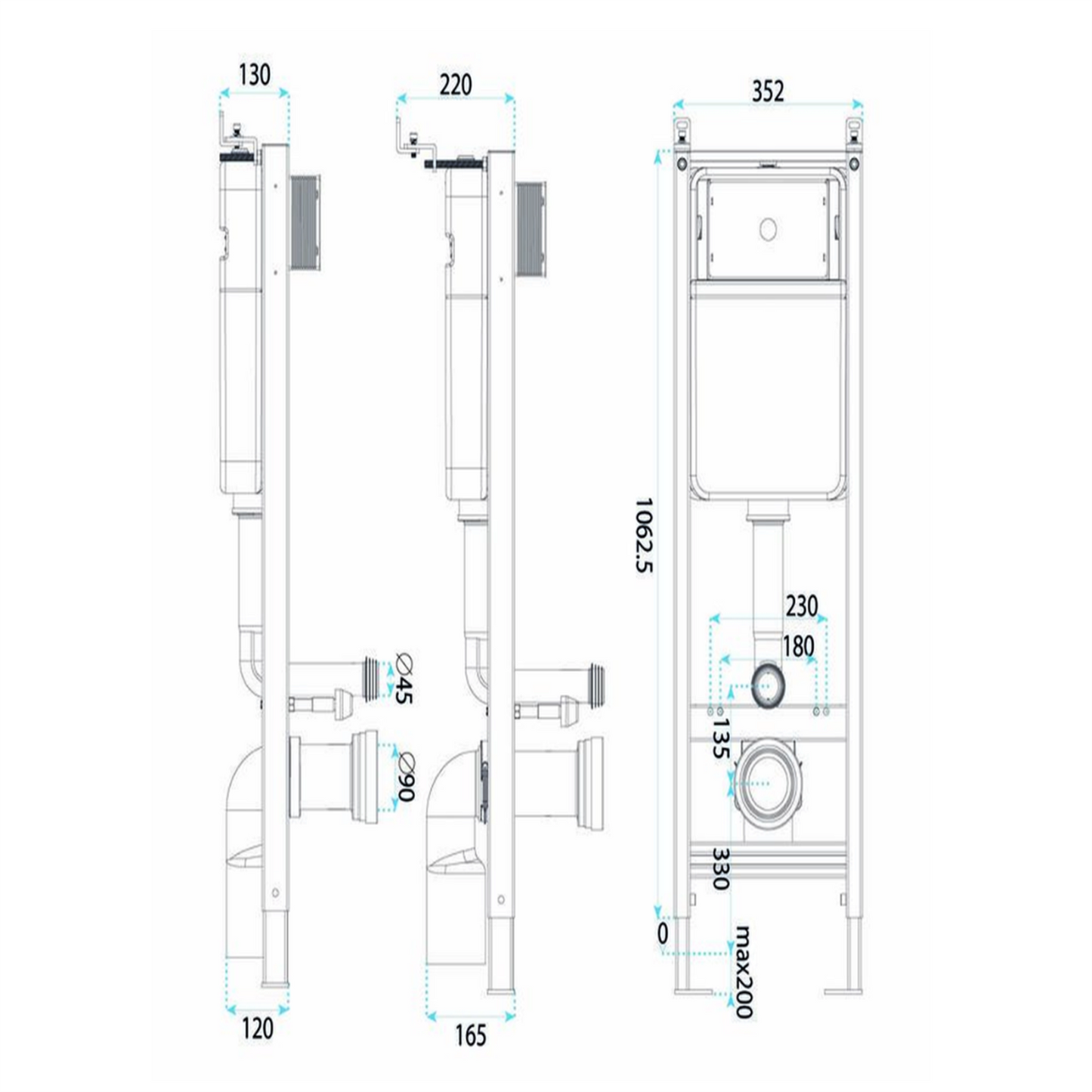 Vorwandelement für WC Slim 024N