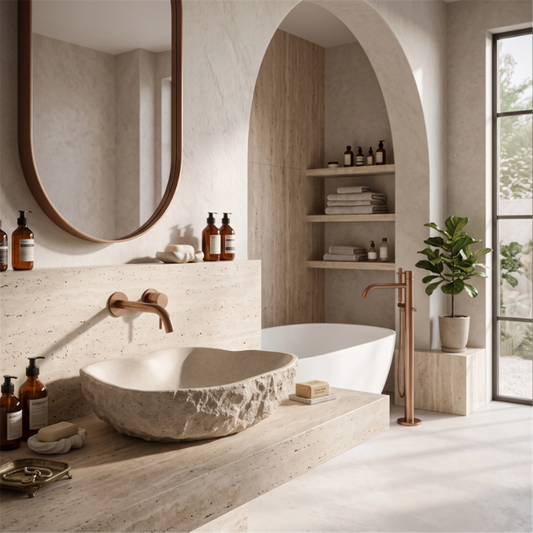 Aufsatzwaschbecken Isla Warm Beige 49 × 37 cm
