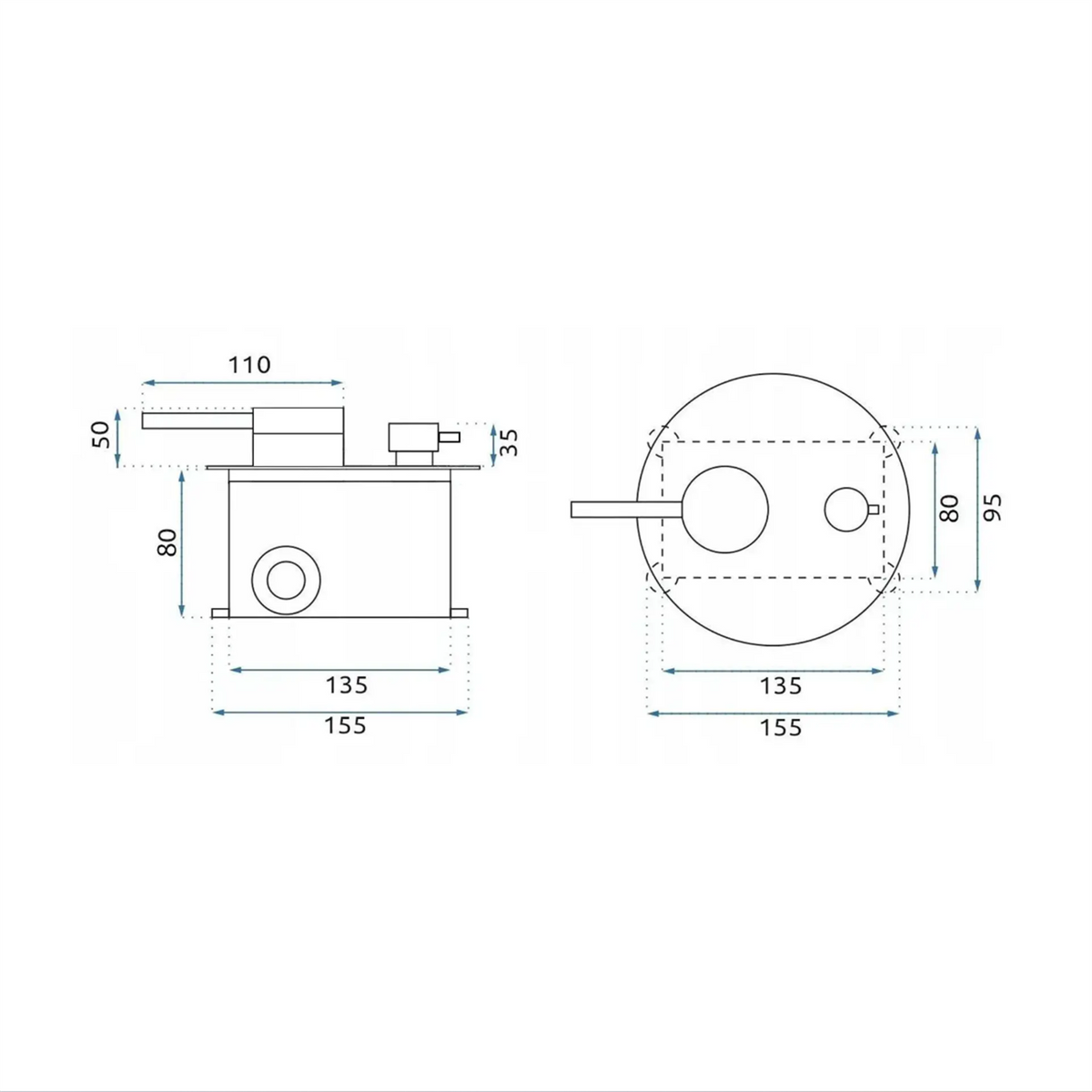 Unterputz-Duschset Foss Clif – Titan mit Box