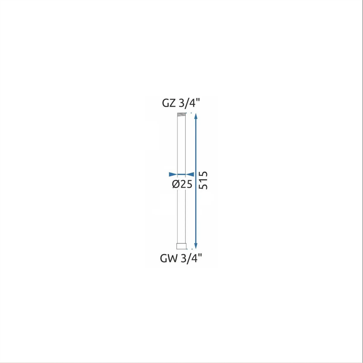 Verlängerung für Duschset – Weiß Matt 50 cm