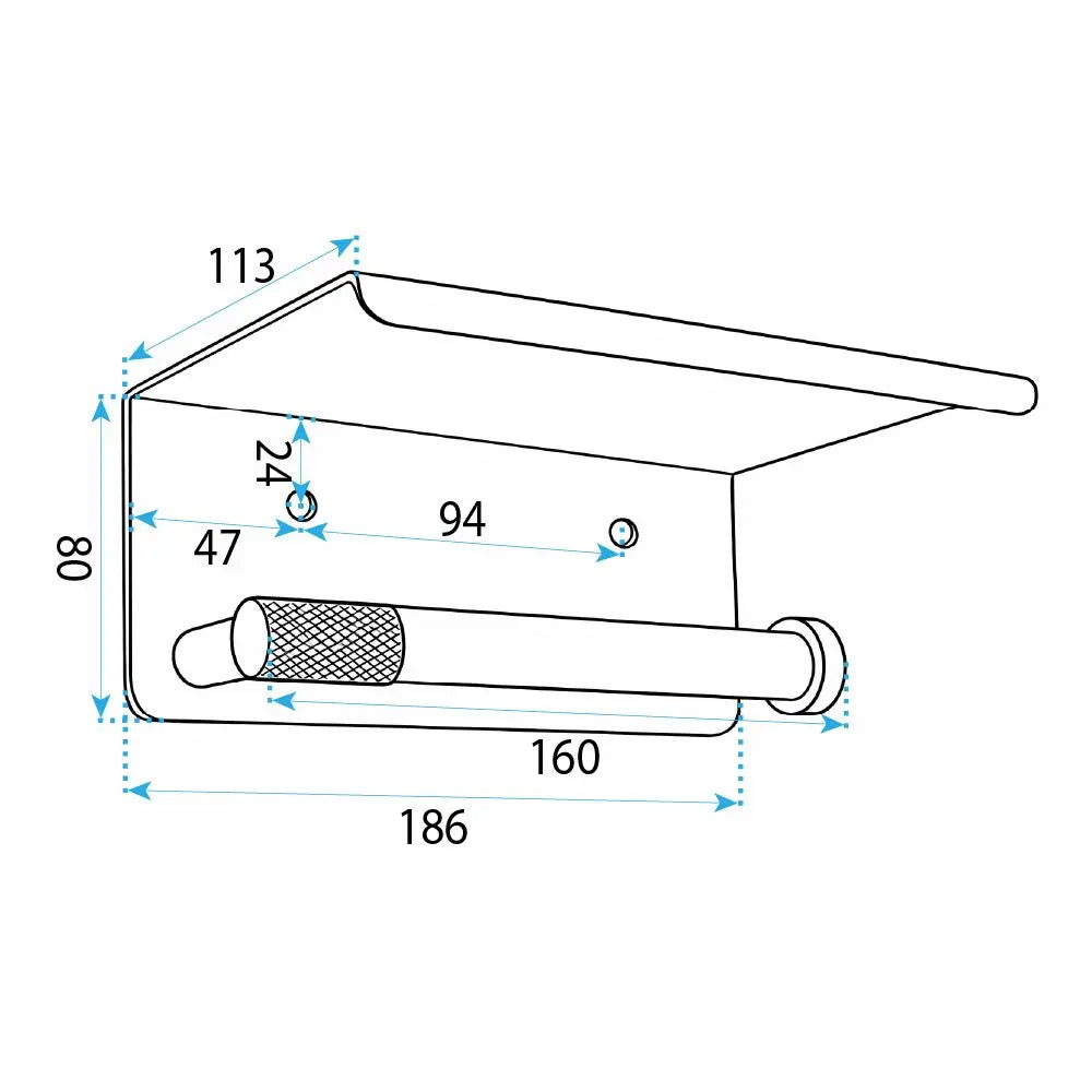 Toilettenpapierhalter mit Ablage 6613 Modern Kupfer Matt