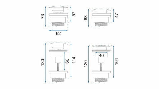 Ablaufgarnitur Gold Matt Vintage