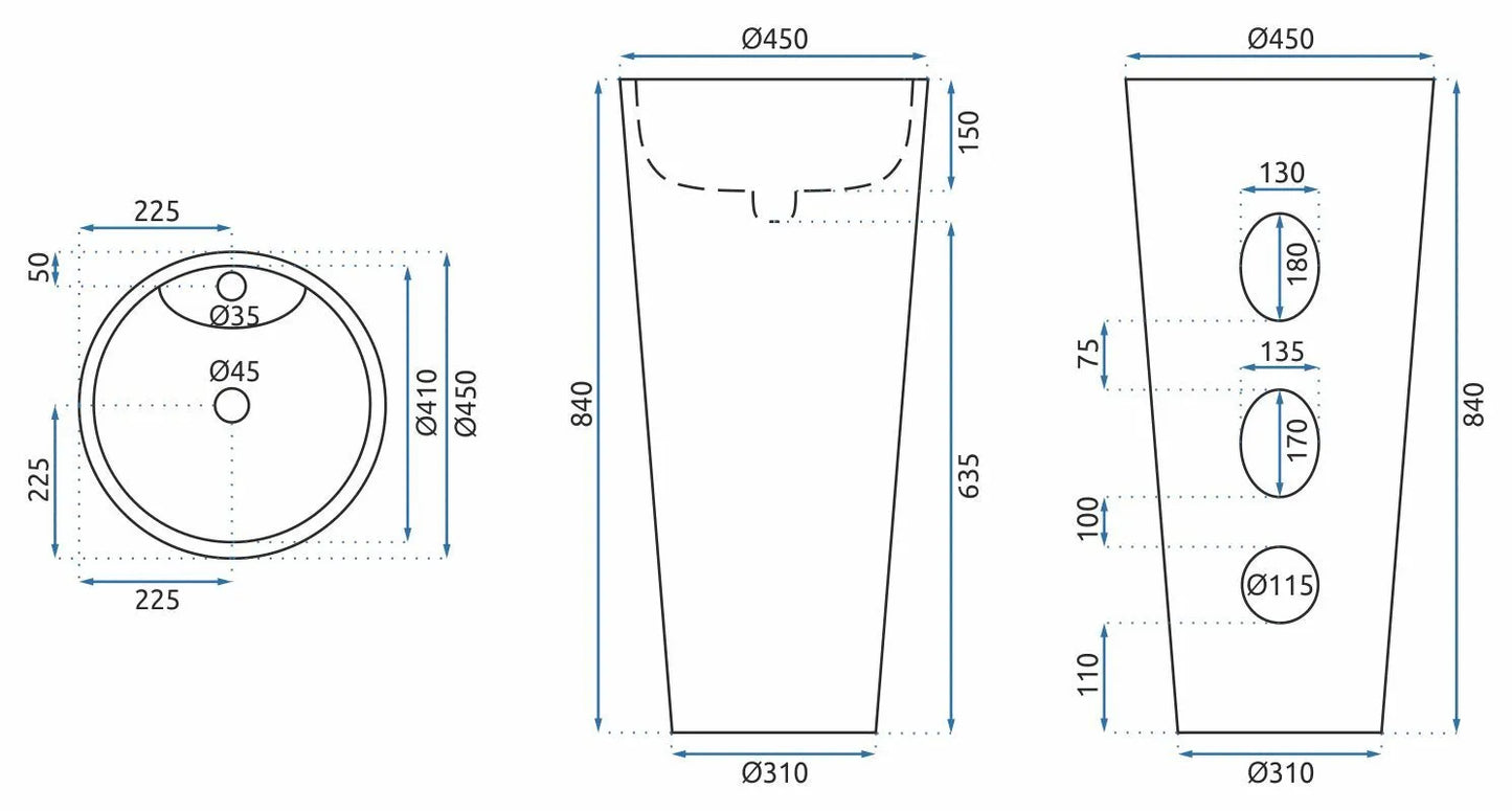 Standwaschbecken Anya Granit Matt