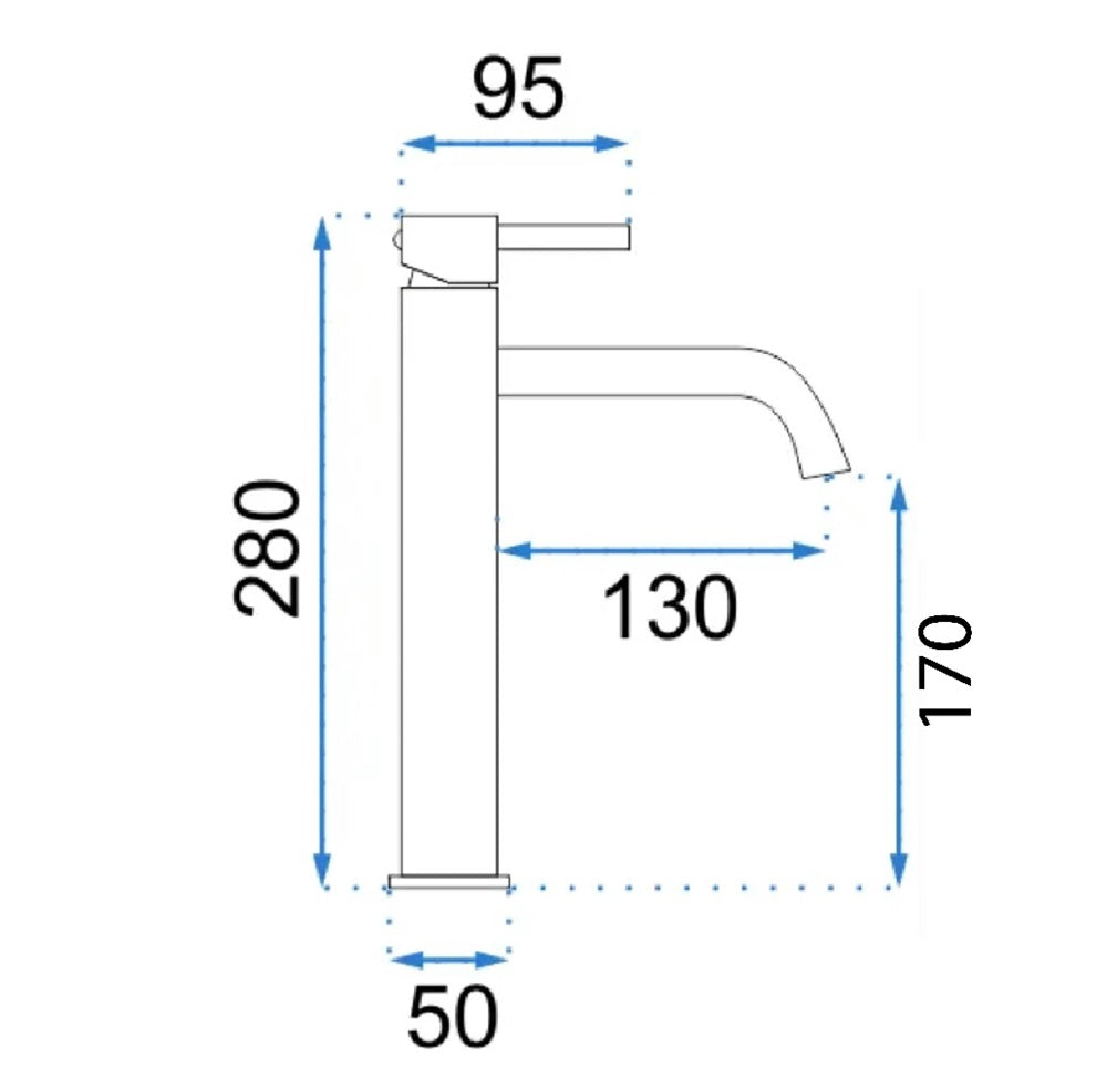 Armatur Lungo High Kupfer Matt