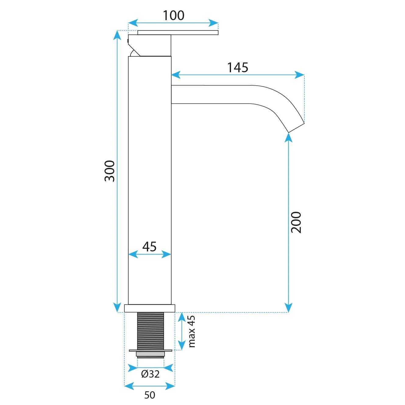 Armatur Ontario Gold Matt High