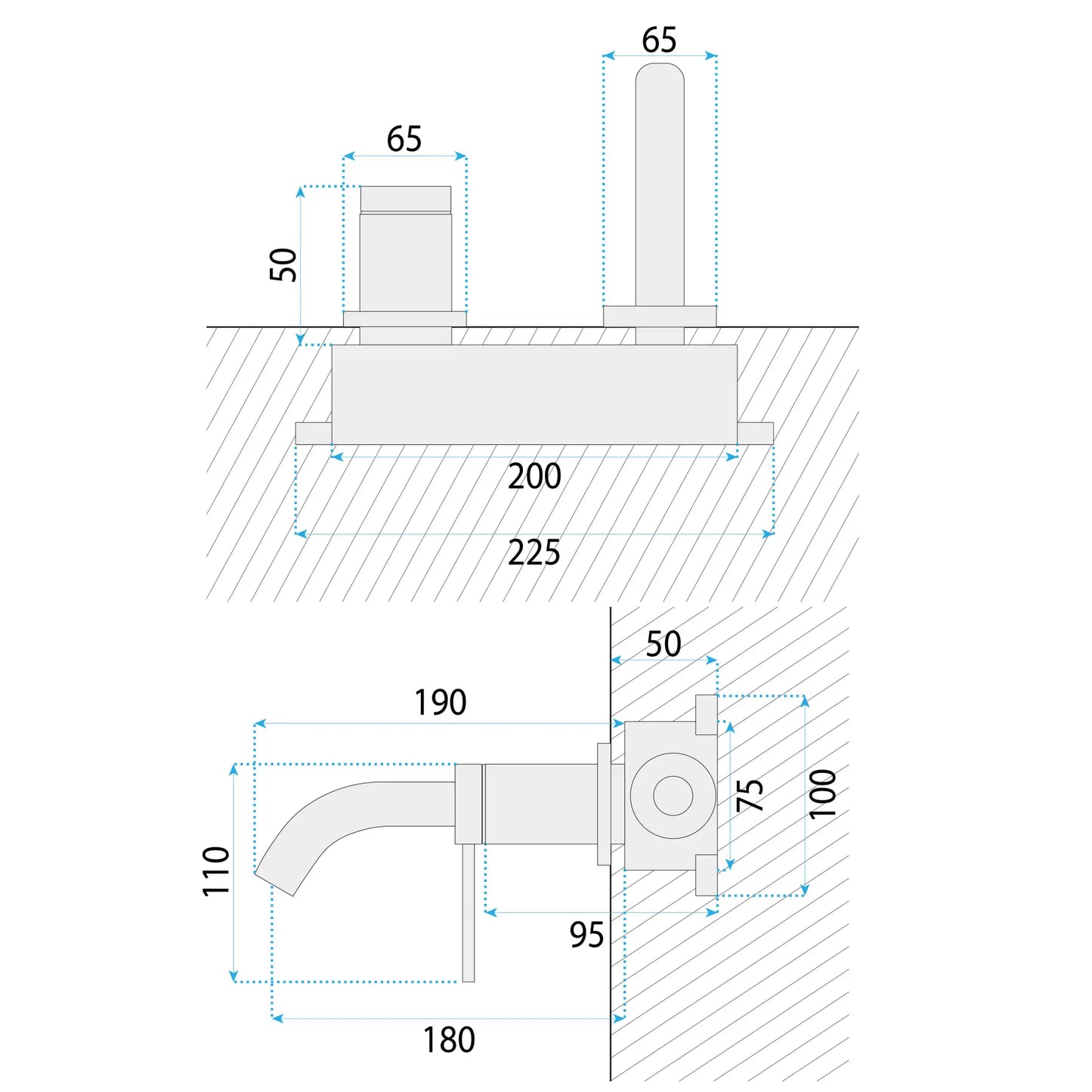 Armatur Unterputz Clif Kupfer Matt
