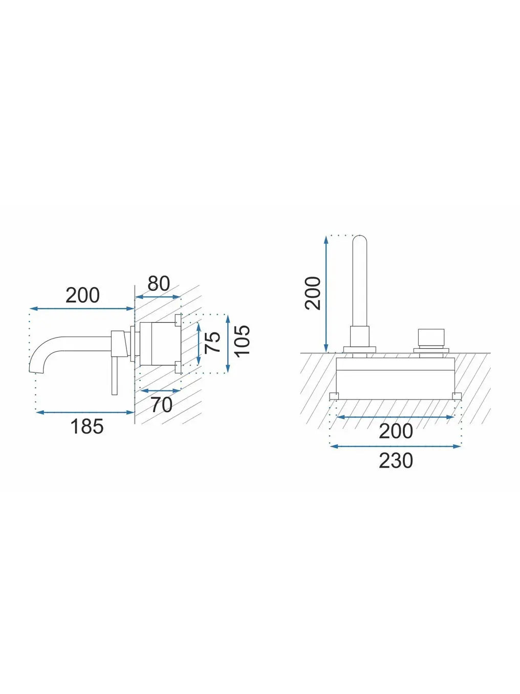 Armatur Unterputz Lungo Long Titan Matt