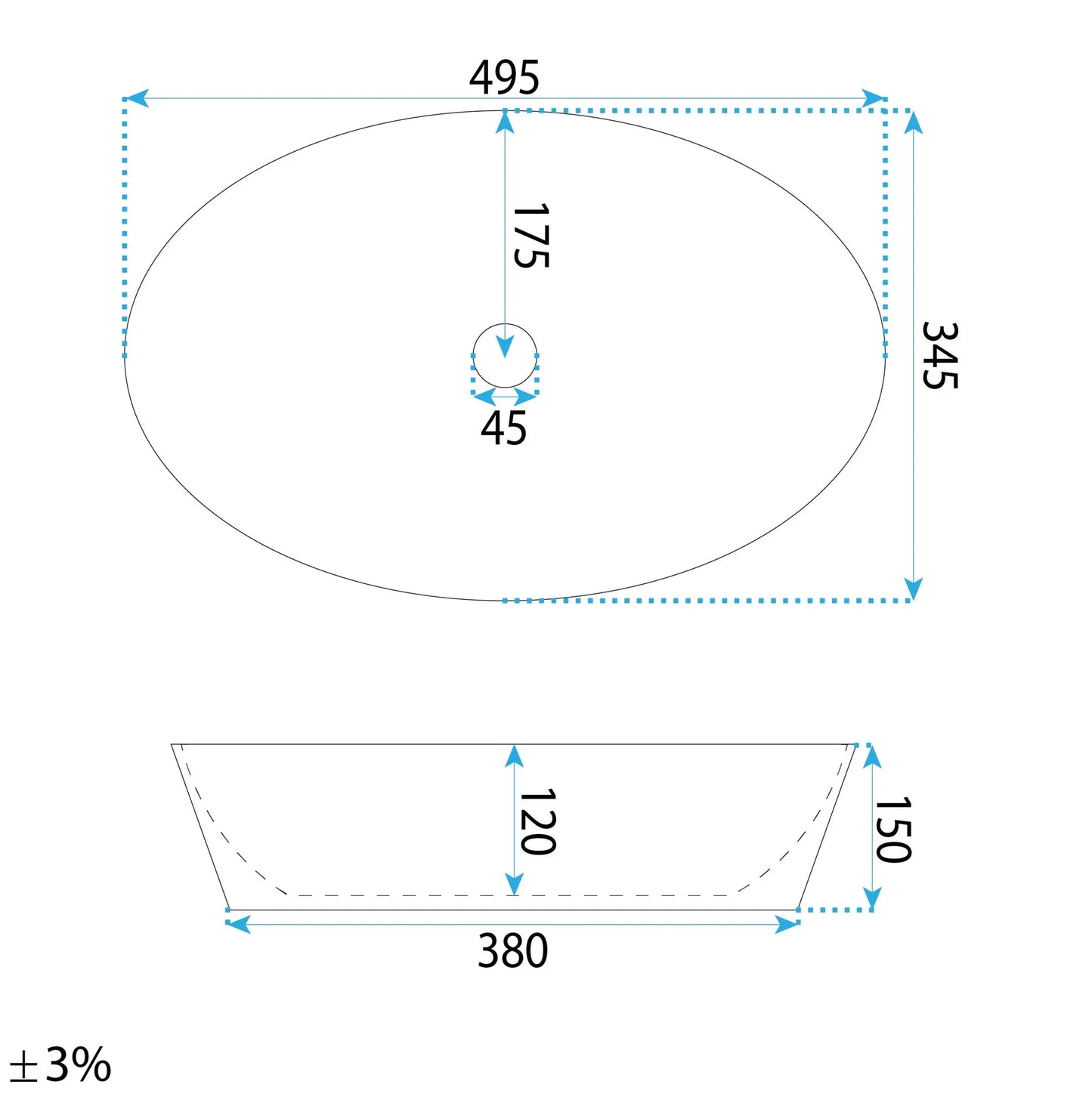 Waschbecken Astoria 49,5x35,5cm