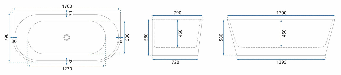 Badewanne Veneta 170cm