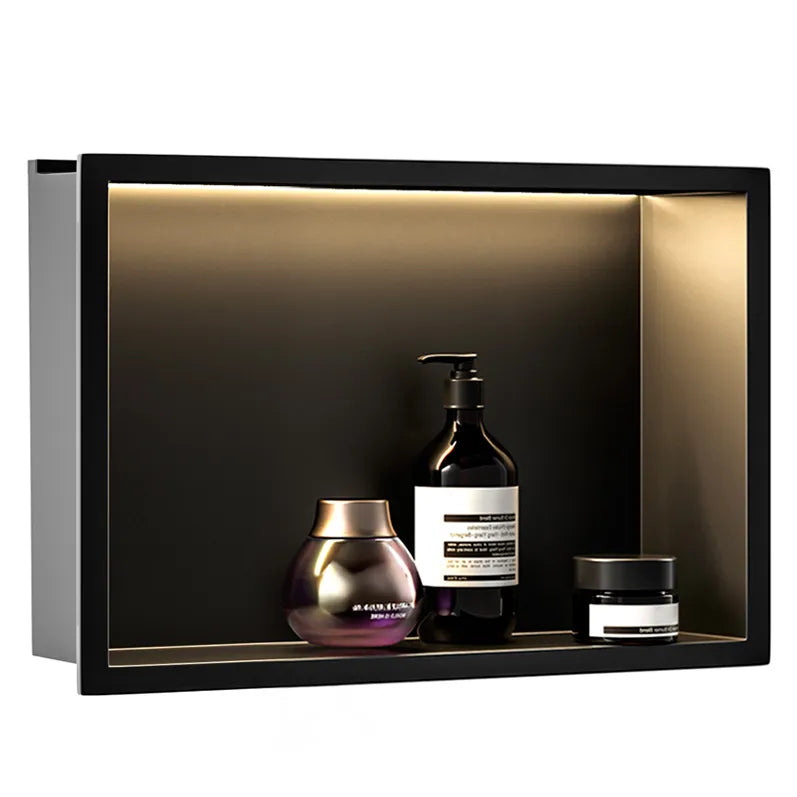 Unterputzregal mit LED Matt Schwarz 30x60cm / 30x45cm