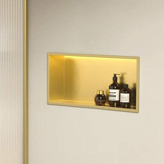 Unterputzregal mit LED Matt Gold 30x60cm / 30x45cm