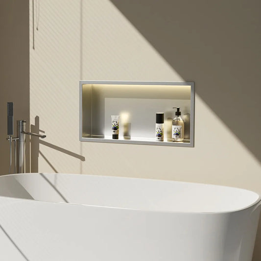 Unterputzregal mit LED Chrom 30x60cm / 30x45cm