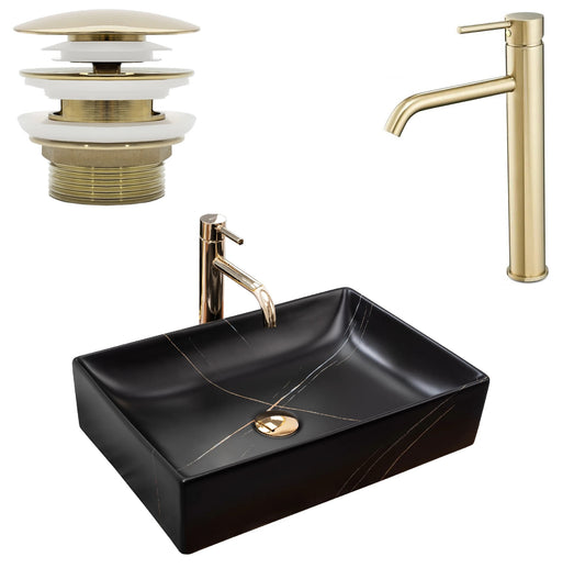 Komplettset Inga Black Marble