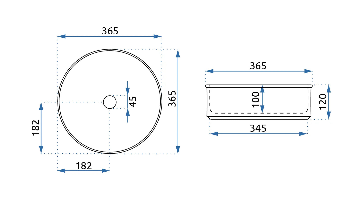 Aufsatzwaschbecken Charlotte ∅ 36,5cm