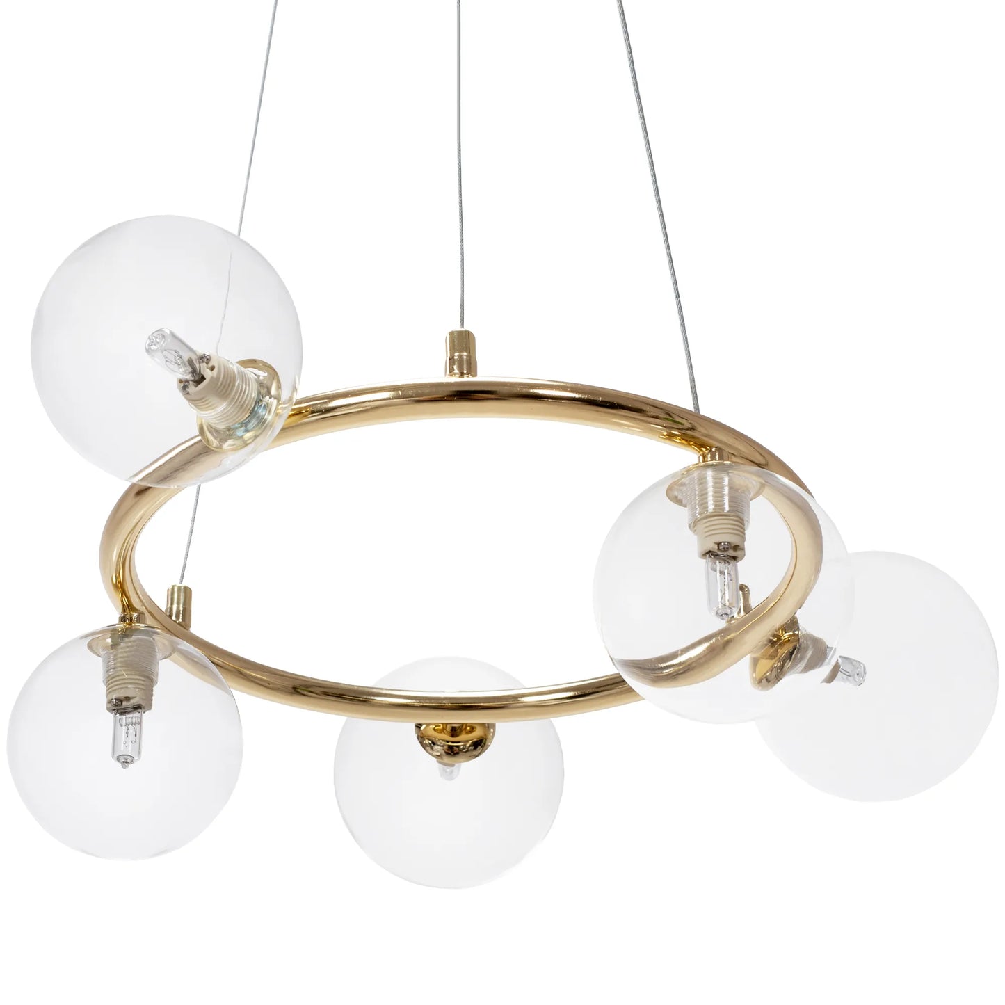 Moderne Deckenlampe Gold mit 6 Glaskugeln - APP1158-6CP