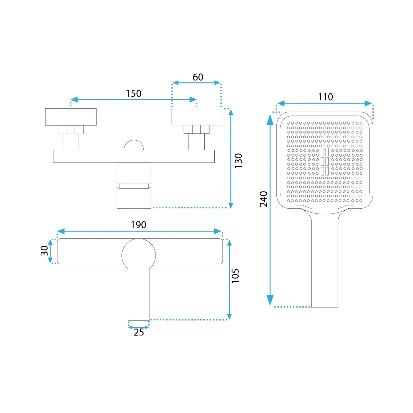 Duscharmatur Argus Kupfer matt