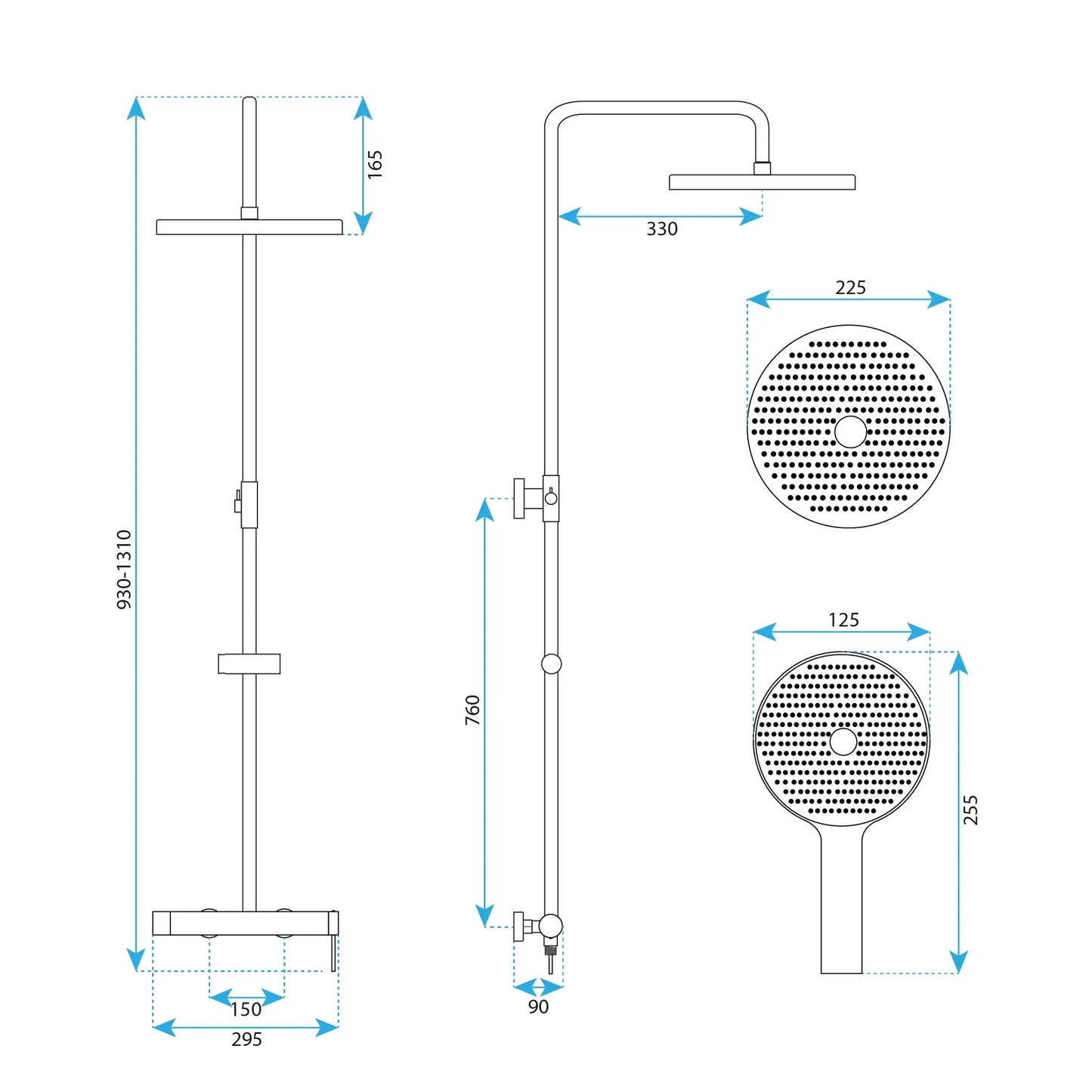Dusche Foss Chrom Matt