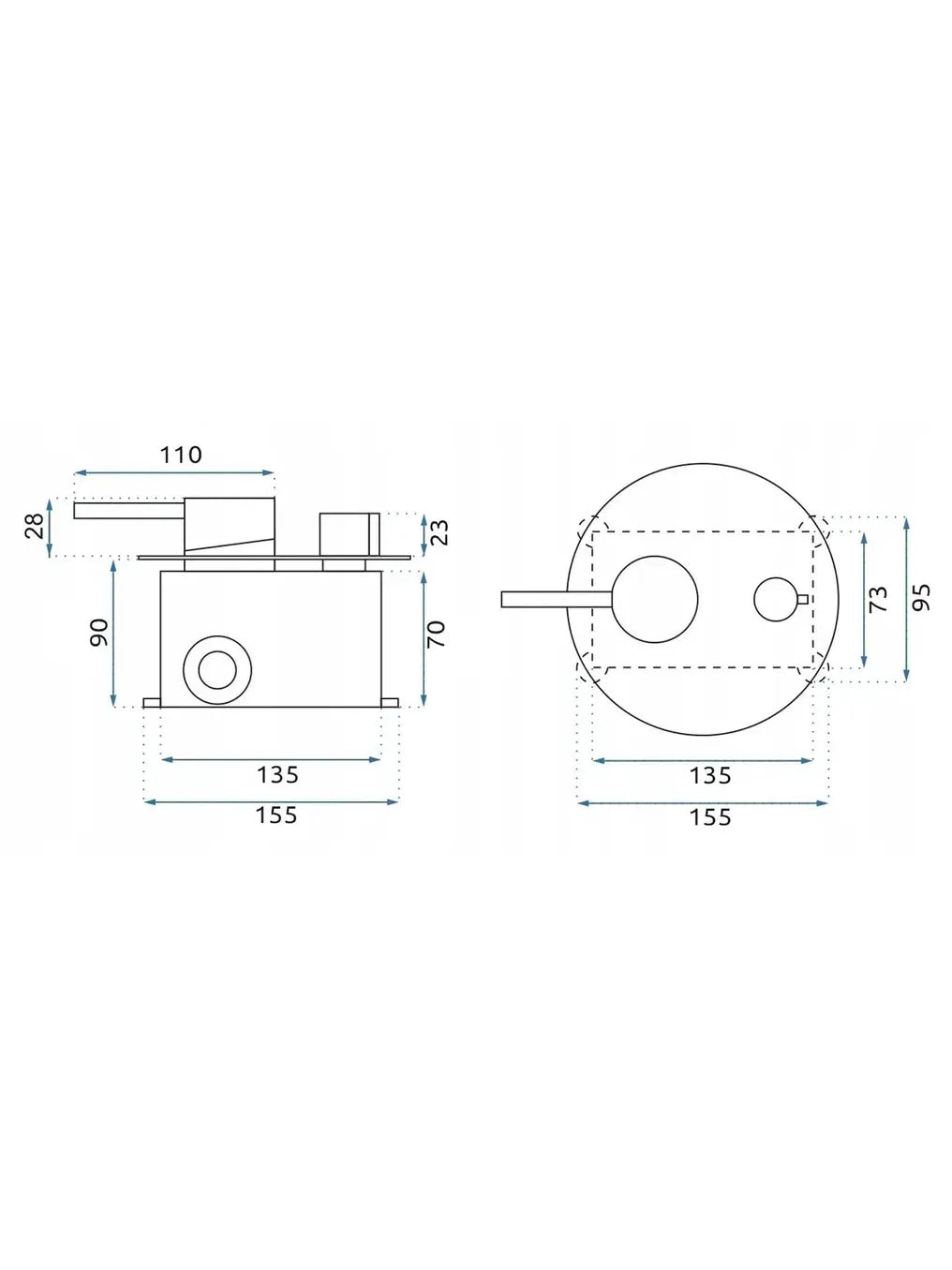 Dusche Unterputz Lungo Grip Kupfer Matt
