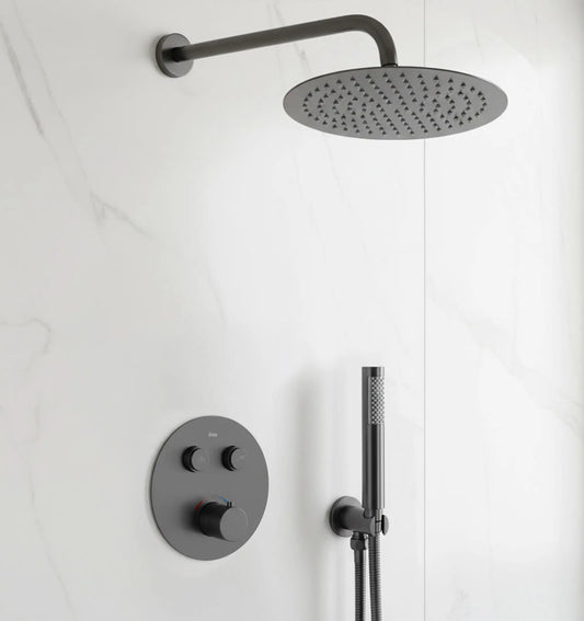 Dusche Unterputz Lungo Titan Matt (mit Thermostat)