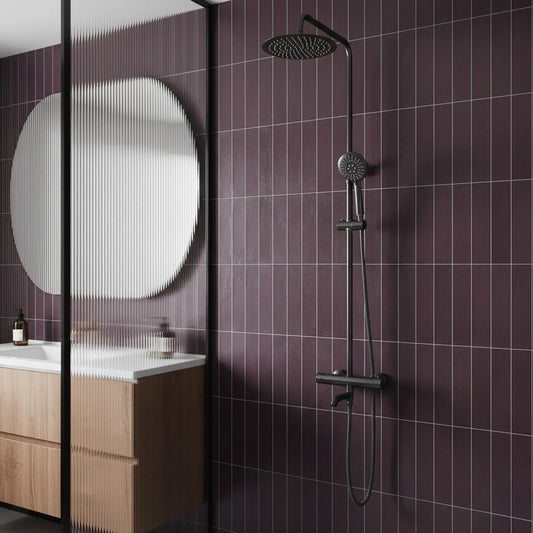 Dusche mit Wannenauslauf Lungo Titan Matt