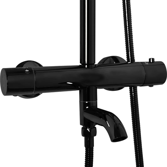 Dusche mit Wannenauslauf Lungo Black Metallic (mit Thermostat)