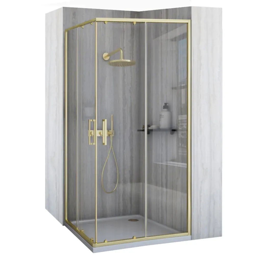 Duschkabine City Gold Matt 80x100cm