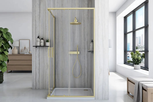 Duschkabine City Gold Matt 80x100cm