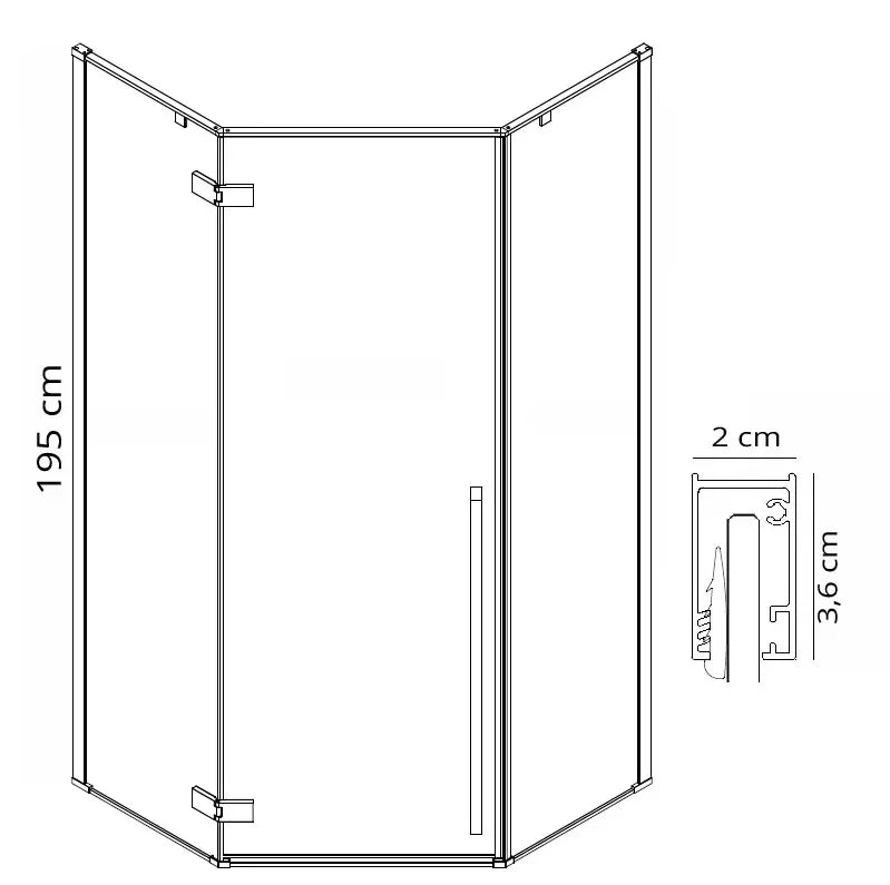 Duschkabine Diamond Gold 100x100cm