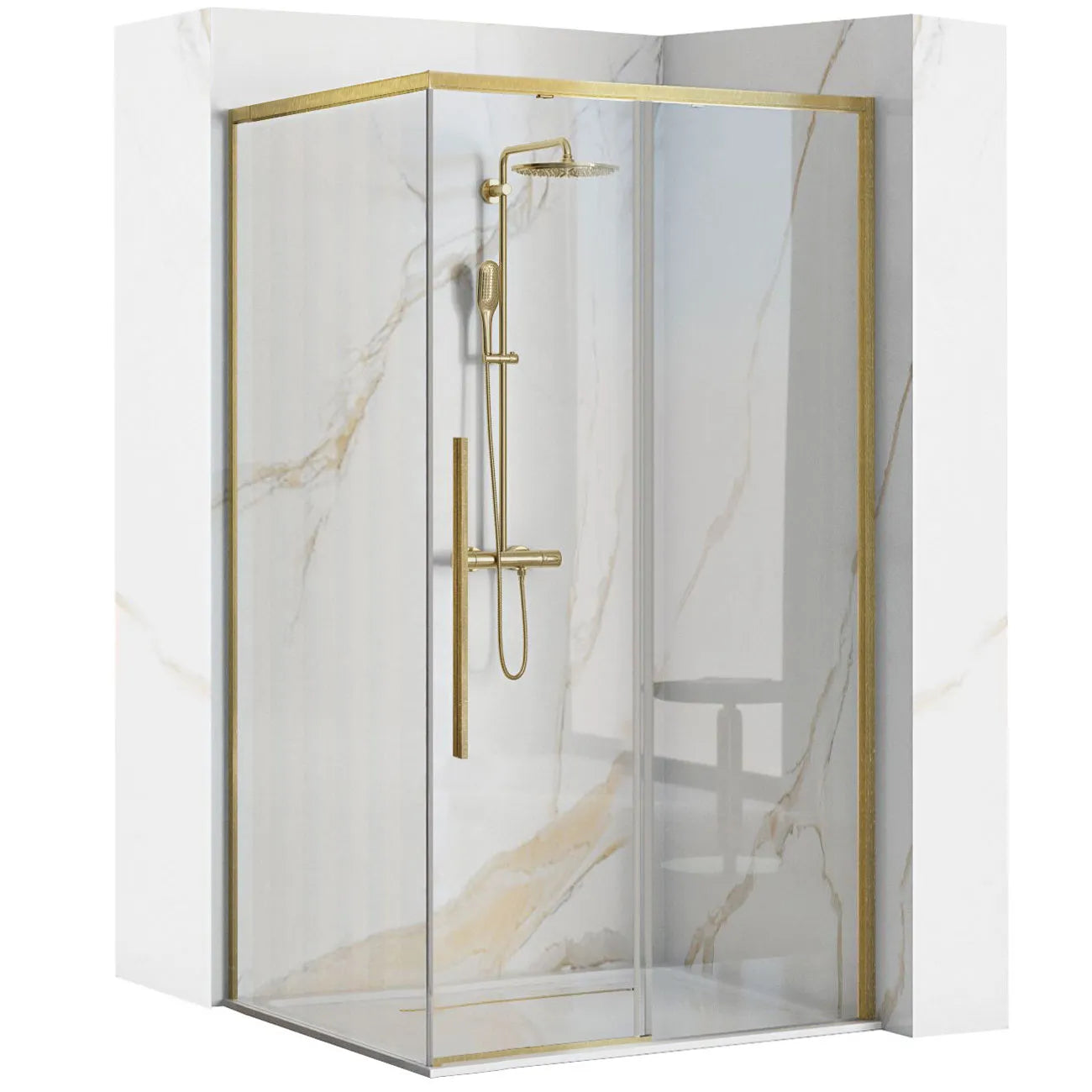 Duschkabine Solar Gold Matt 80x100cm