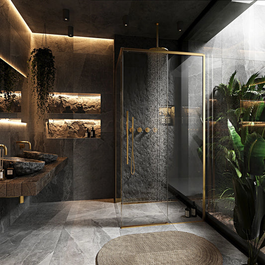 Duschkabine Solar Gold Matt 120x90cm