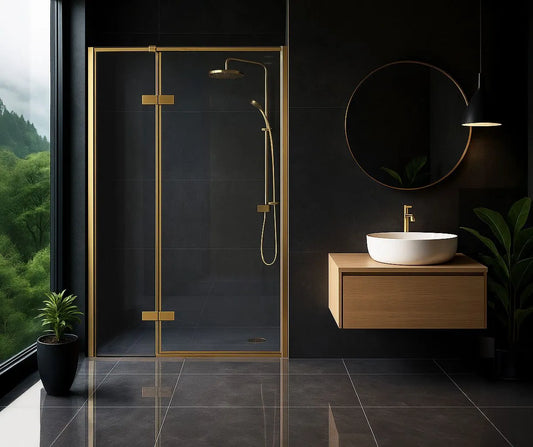 Duschtür Atlas Gold Matt 80-120cm