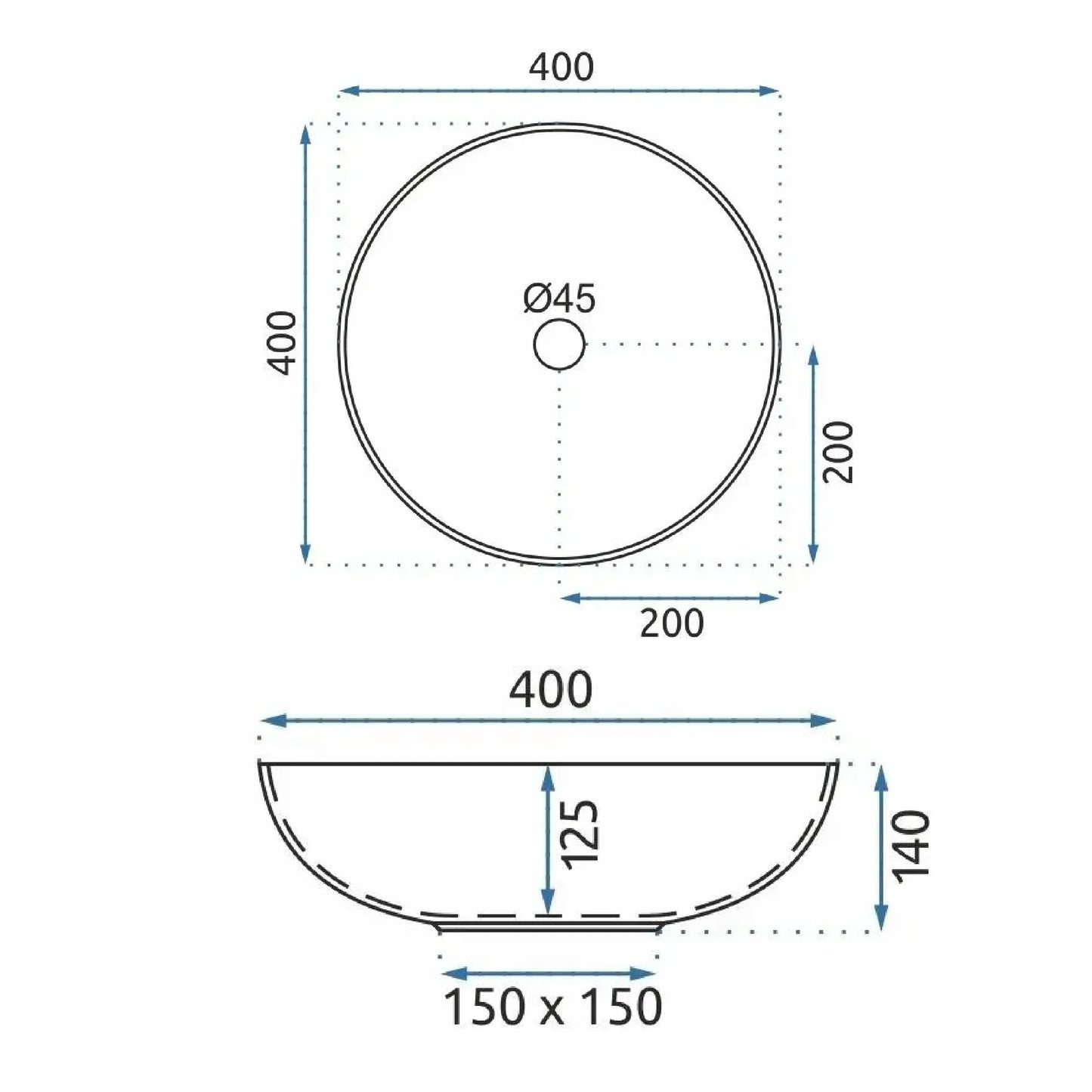 Aufsatzwaschbecken Etno ∅ 40cm