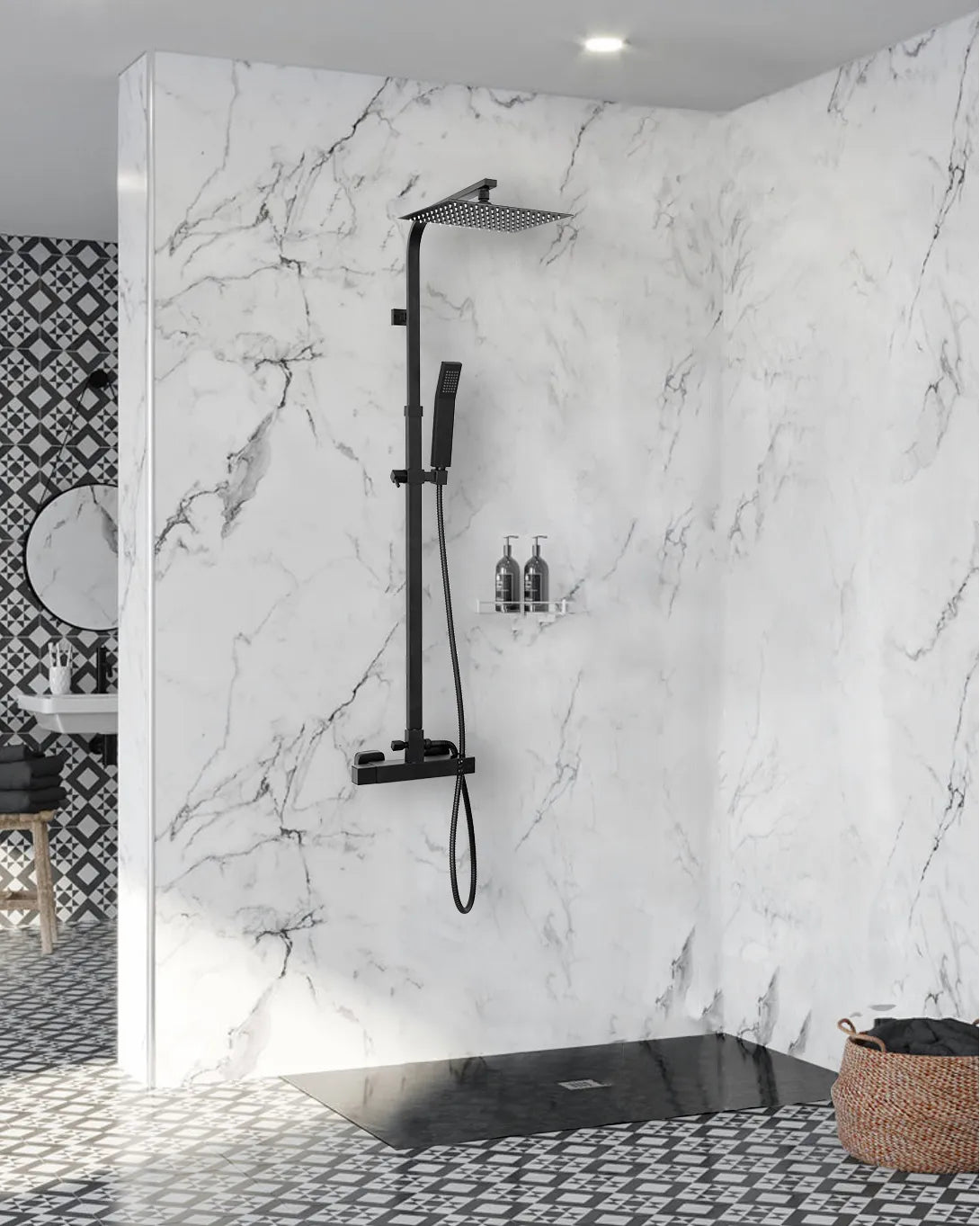 Dusche Fenix Milan Black (mit Thermostat)