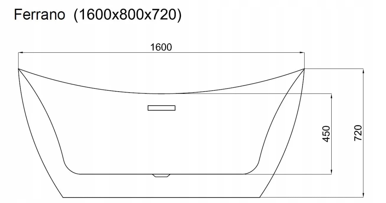 Badewanne Ferrano 160cm (freistehend)