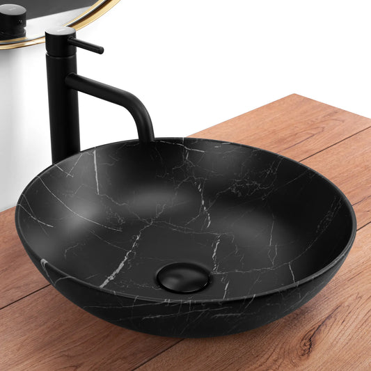 Aufsatzwaschbecken Fibo Schwarz Matt ∅ 40,5cm