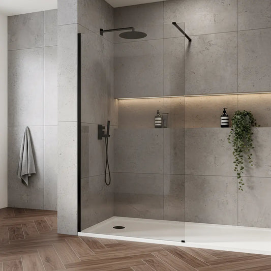 Walk-In Duschwand Flexi Black Matt 70-140cm