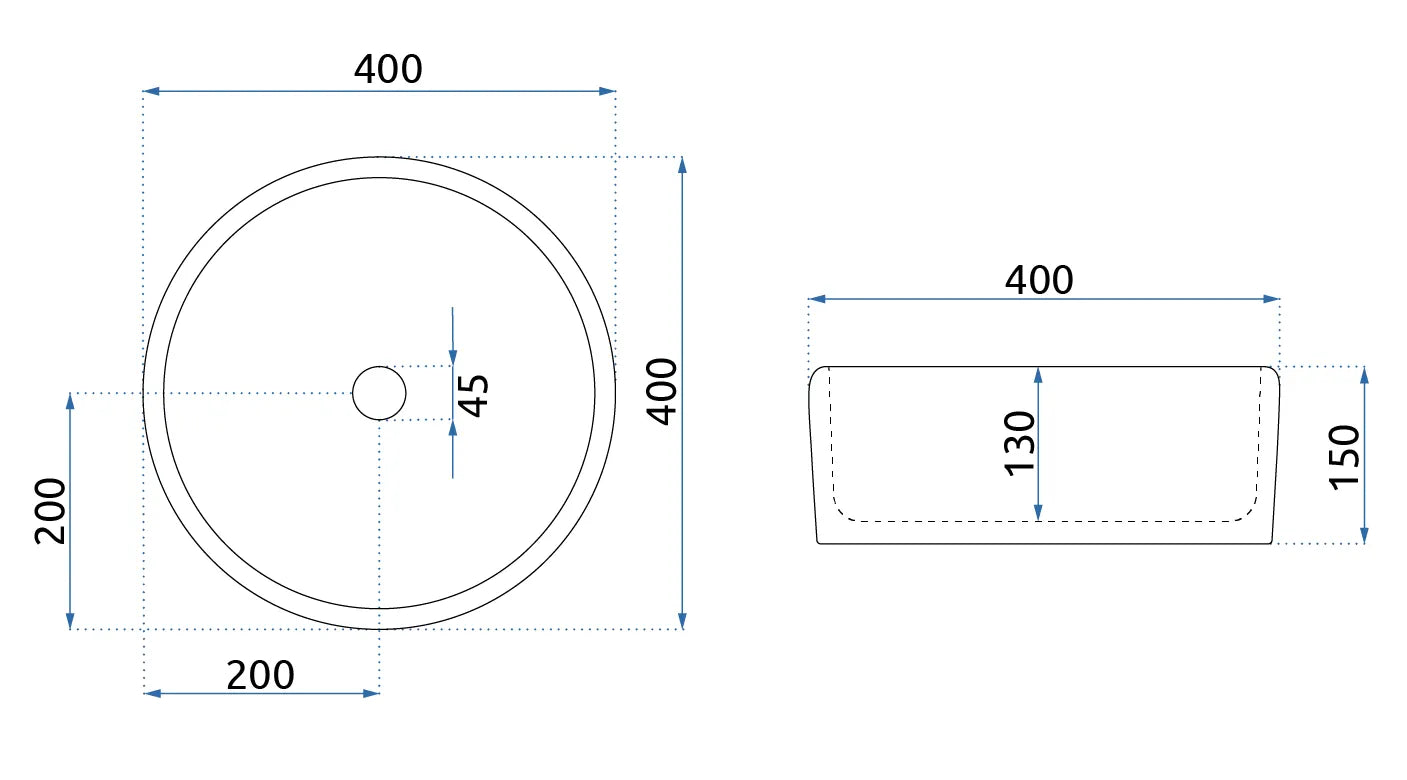 Aufsatzwaschbecken Florisa Weiß ∅ 40cm