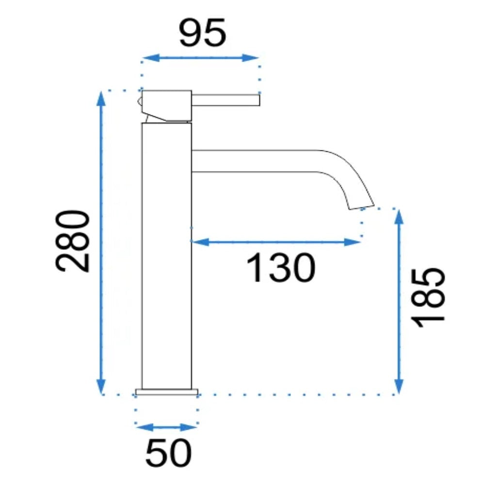 Armatur Lungo Diamond Kupfer High