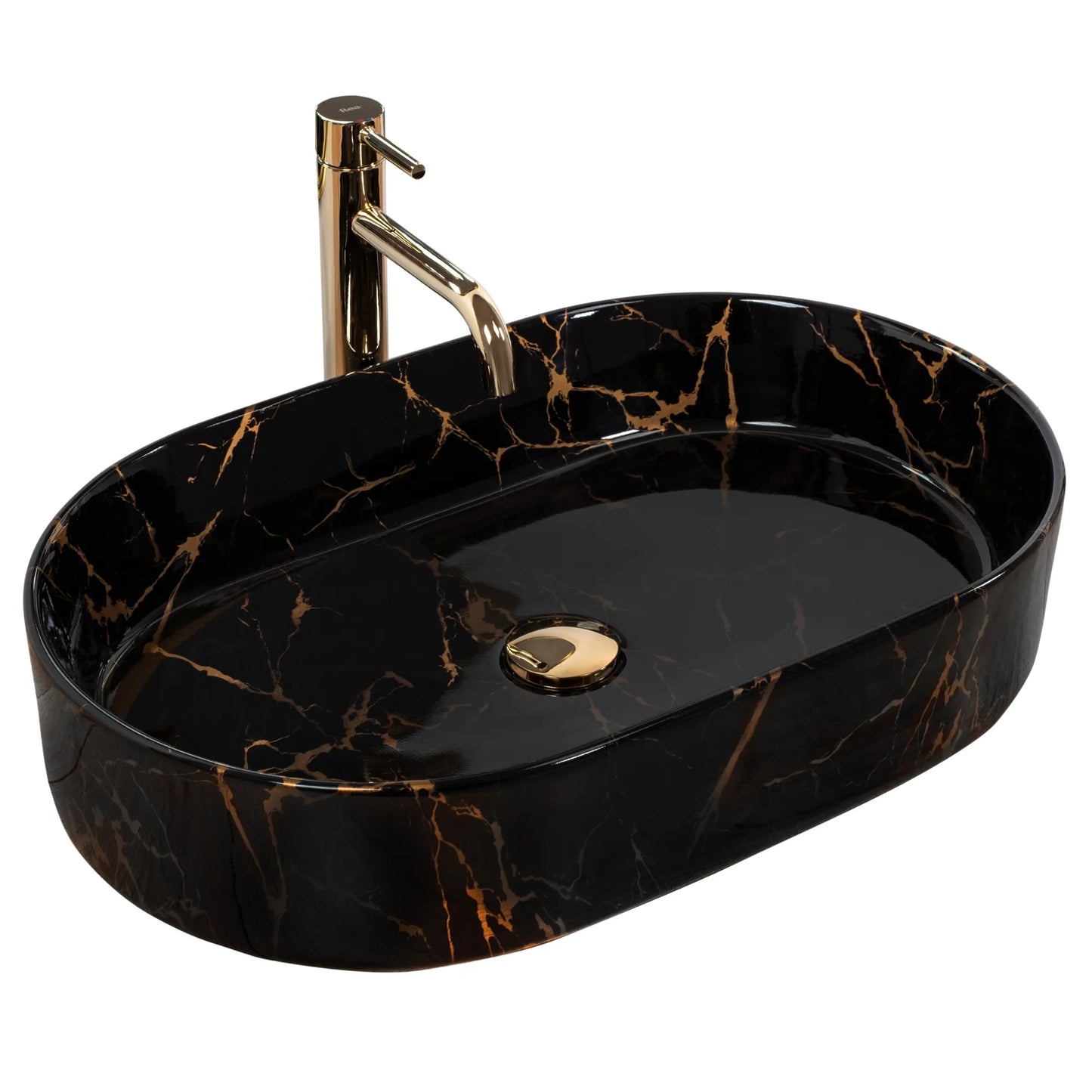 Aufsatzwaschbecken Nadia Black Marble 61x38,5cm