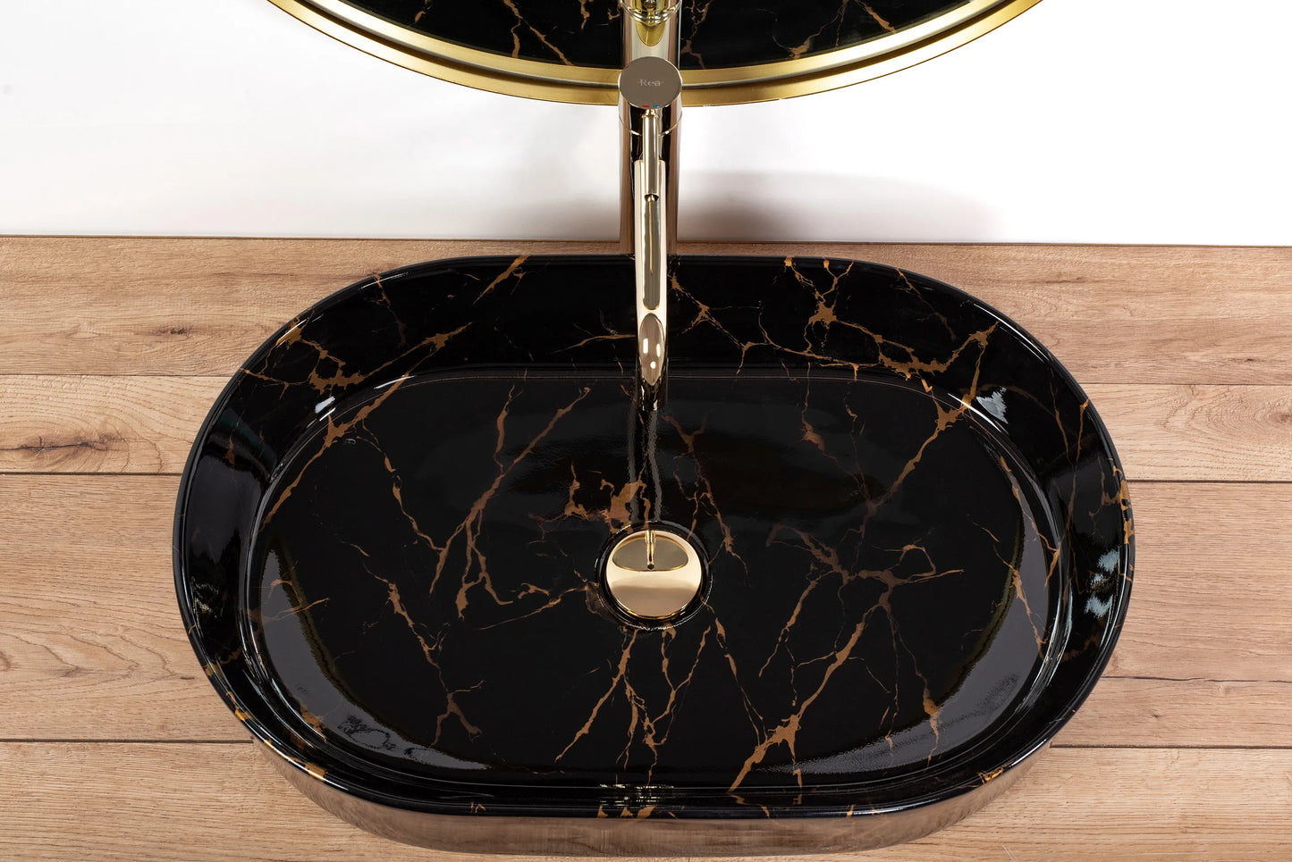 Aufsatzwaschbecken Nadia Black Marble 61x38,5cm