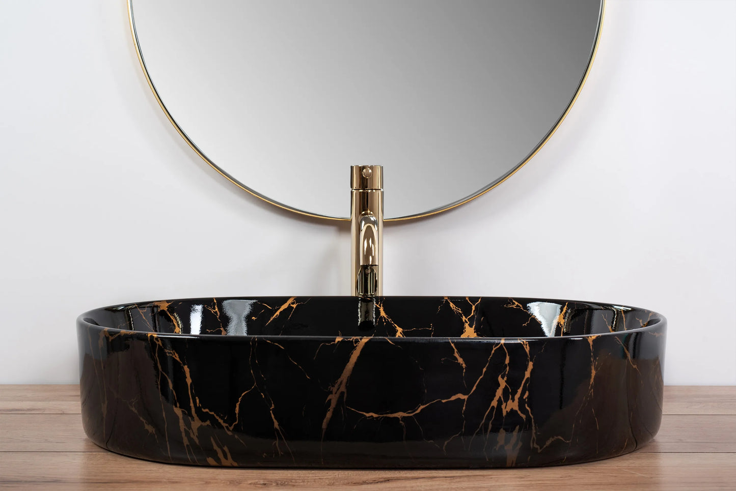 Aufsatzwaschbecken Nadia Black Marble 61x38,5cm