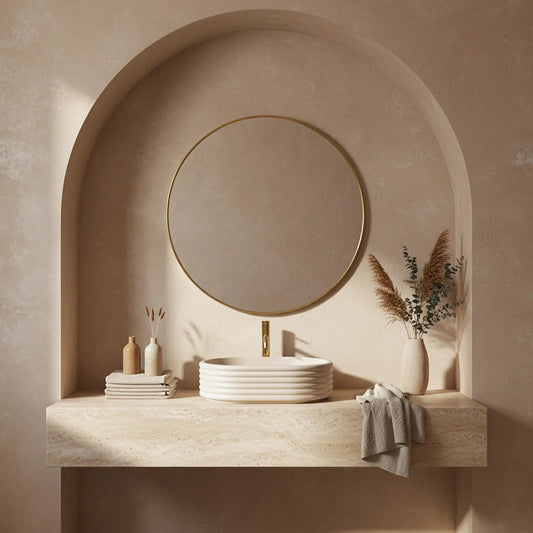 Aufsatzwaschbecken Nicoletta Beige 50x36cm