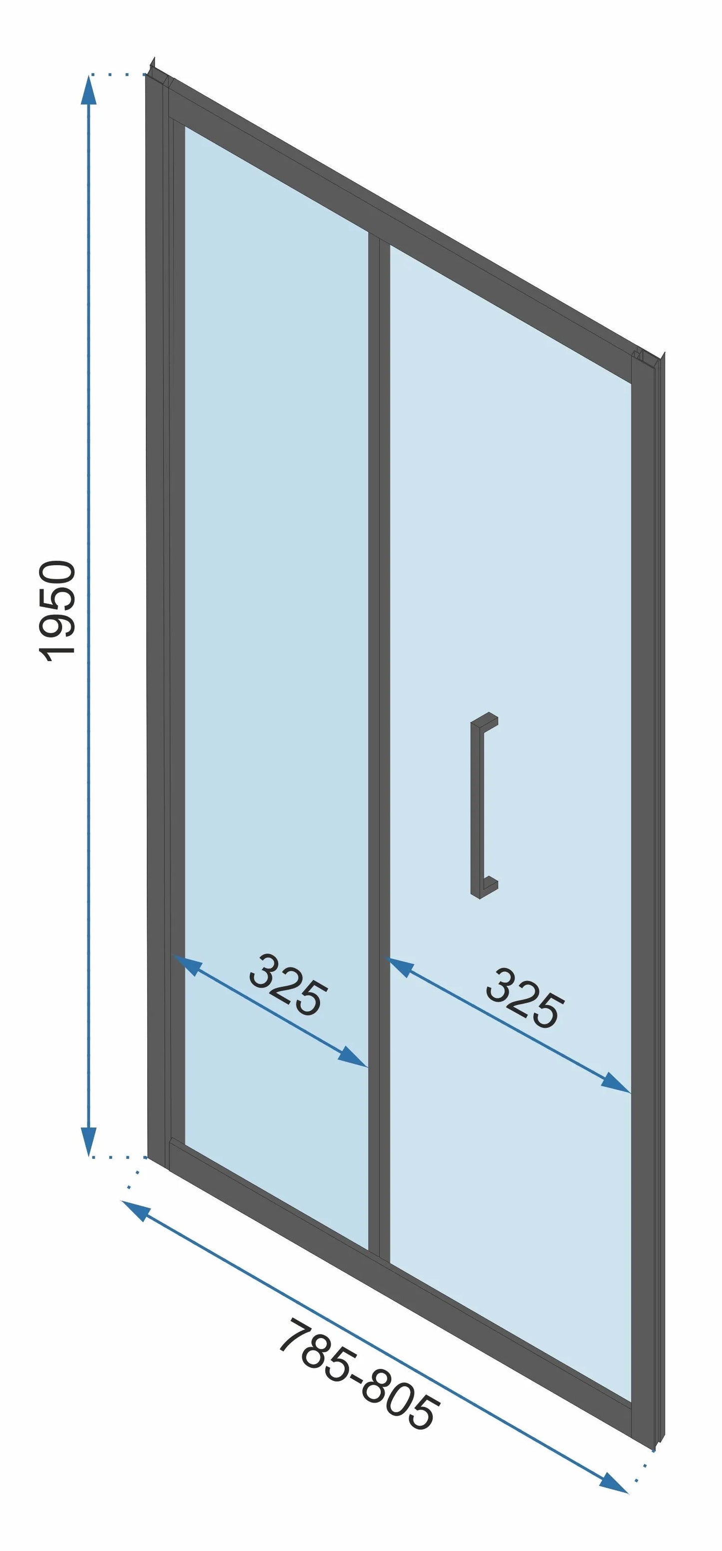 Duschtür zum Falten Rapid Fold Gold 80-100cm