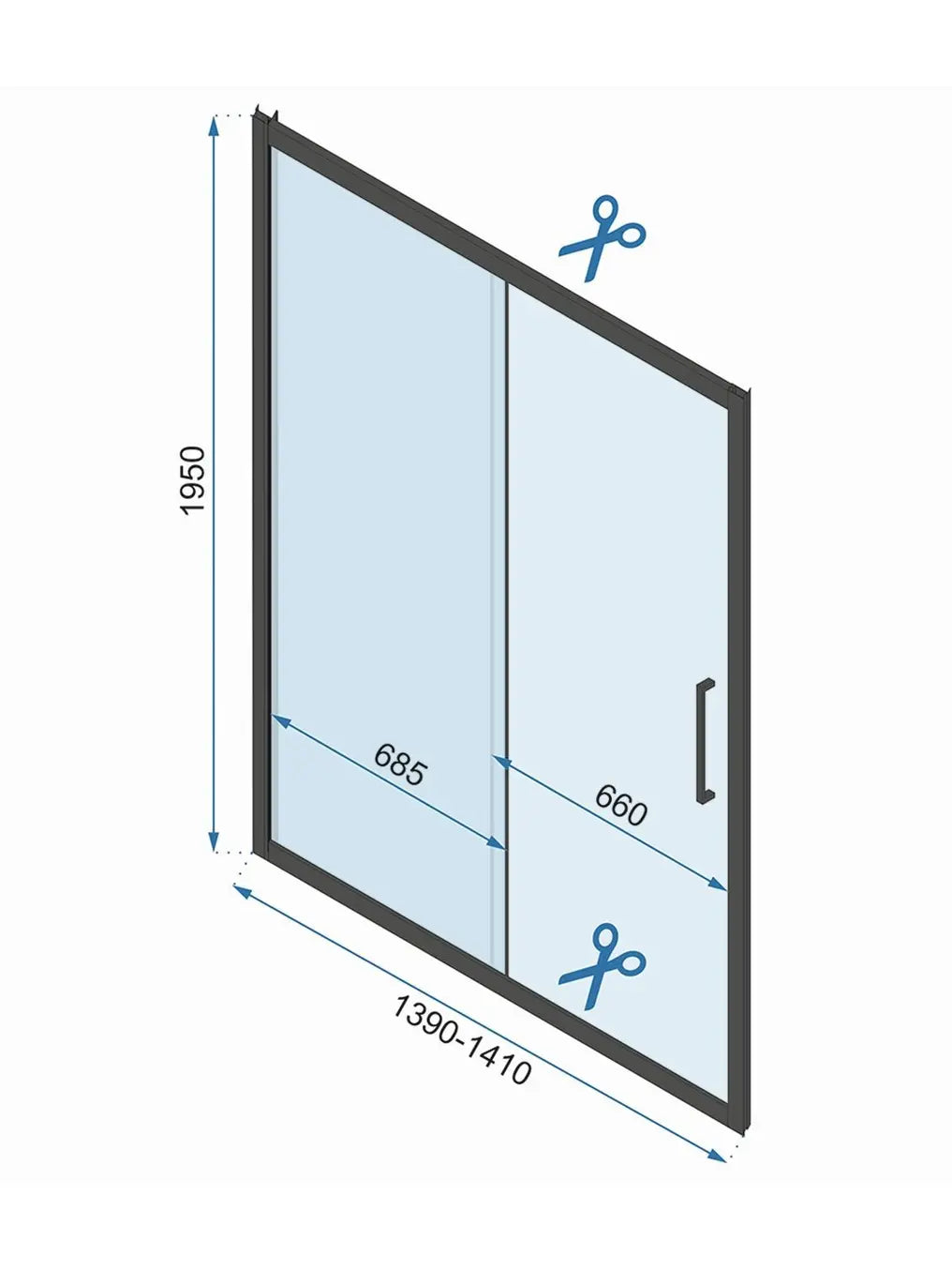 Duschtür zum Schieben Rapid Slide Gold Matt 100-160cm