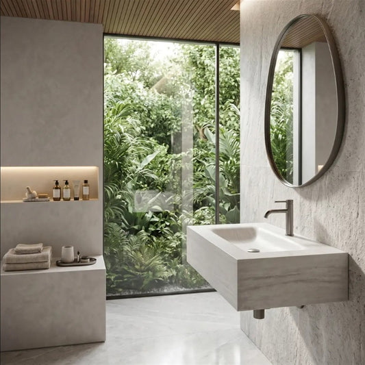 Wandwaschbecken Apollo Muralto Roma 70 × 50 cm – Steinoptik