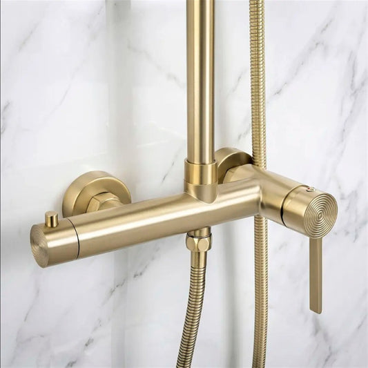 Duschgarnitur Foster Höhenverstellbar – Gold Matt