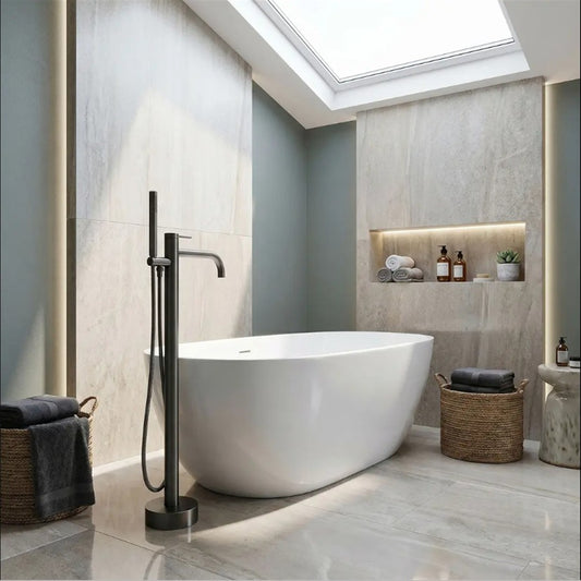 Badewannenarmatur Clif Titan freistehend mit Handbrause