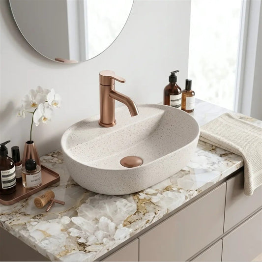Aufsatzwaschbecken Aura 42 Sandy 42 × 30 cm – Beige