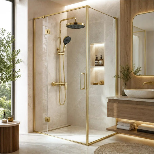 Duschgarnitur Vision – Gold mit Regendusche